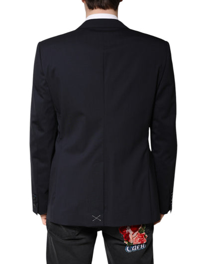 Dolce &amp; Gabbana Schwarzer MARTINI Einreihiger Mantelblazer