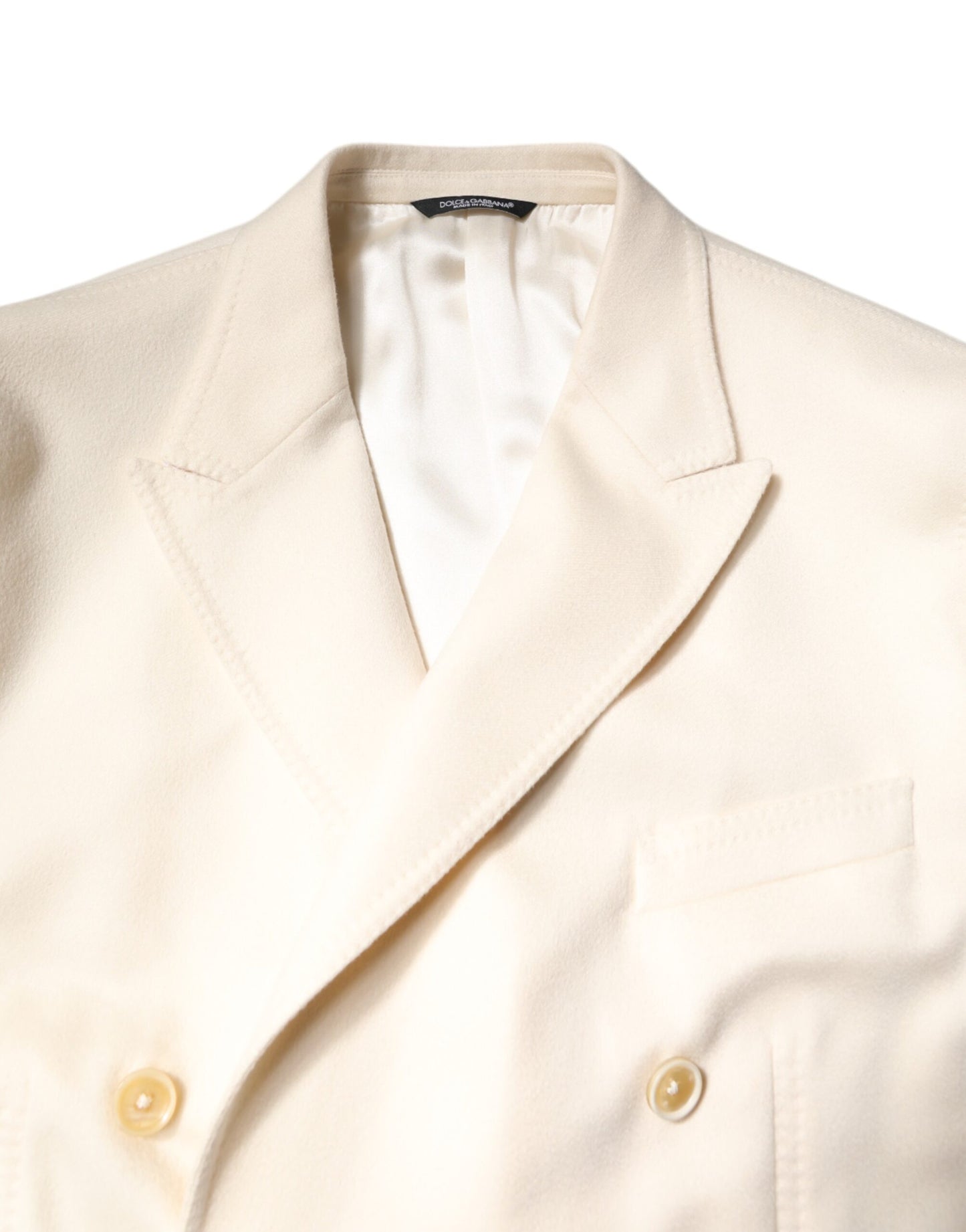Dolce &amp; Gabbana – Zweireihiger Blazer aus Kaschmir in Beige