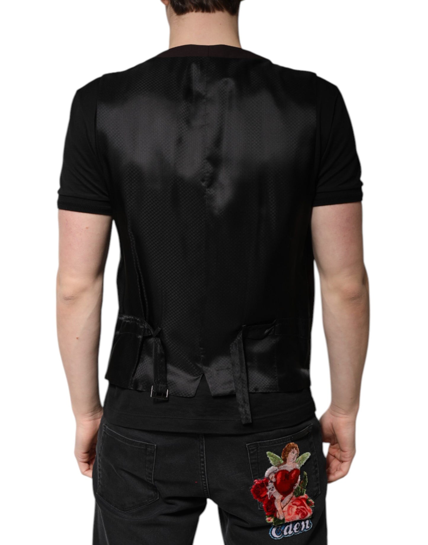 Dolce &amp; Gabbana Kastanienbraune Wollweste, formelle Weste