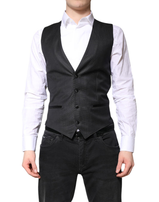 Dolce &amp; Gabbana Schwarze Wollweste, formelle Weste