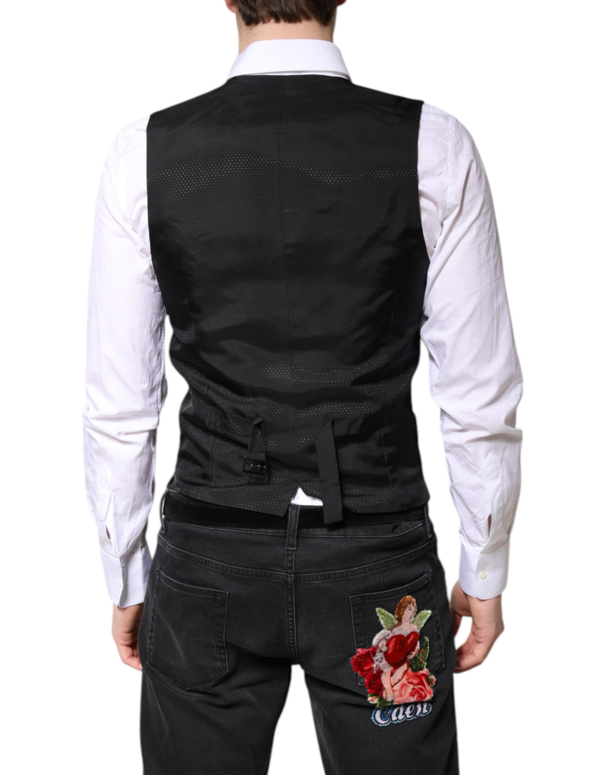 Dolce &amp; Gabbana Schwarze Wollweste, formelle Weste