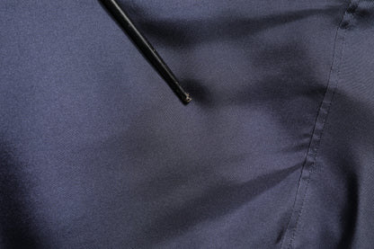 Dolce &amp; Gabbana Dunkelblaues Zweireiherhemd aus Seide