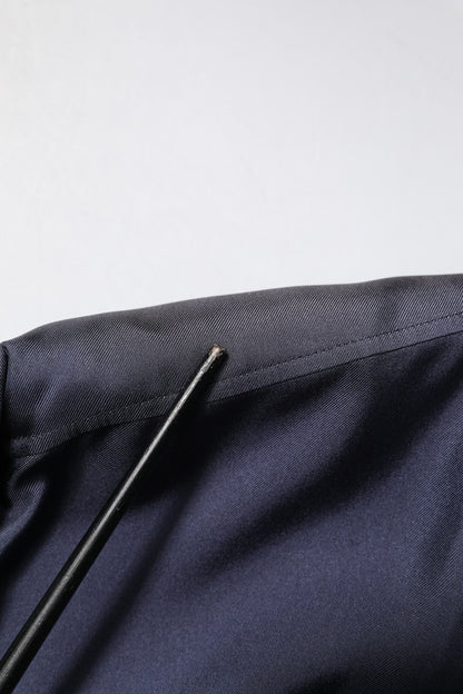 Dolce &amp; Gabbana Dunkelblaues Zweireiherhemd aus Seide