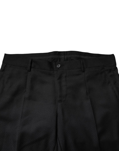 Dolce &amp; Gabbana – Schwarzer, einreihiger, zweiteiliger Anzug aus Wolle