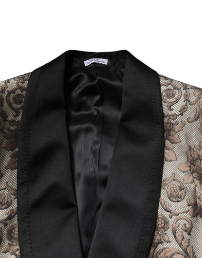 Dolce &amp; Gabbana – Mehrfarbiger, einreihiger 3-teiliger Jacquard-Anzug
