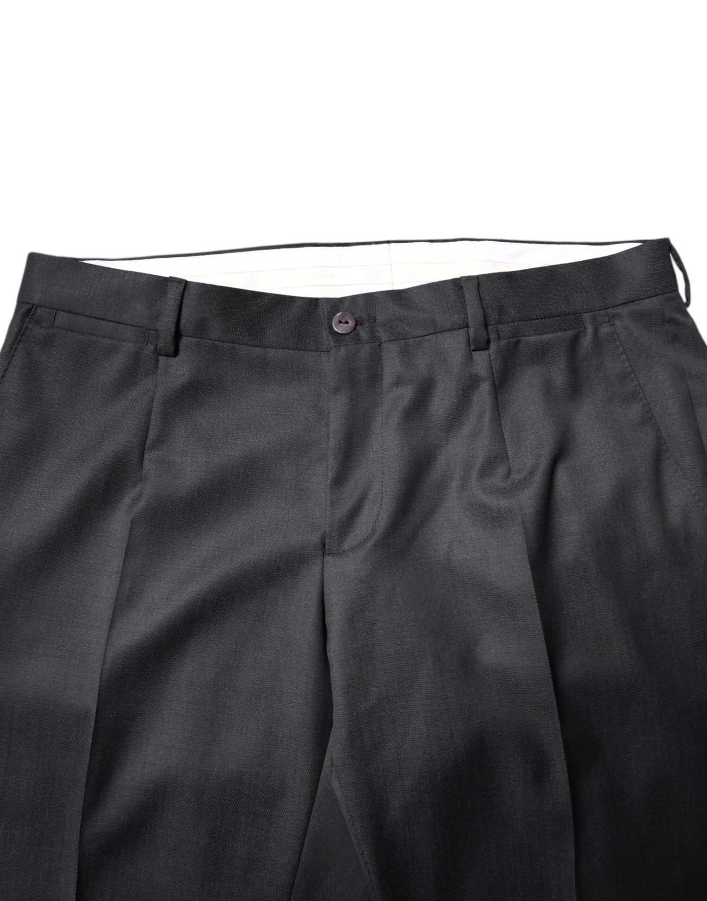 Dolce &amp; Gabbana – Einreihiger, zweiteiliger Anzug aus dunkelgrauer Wolle