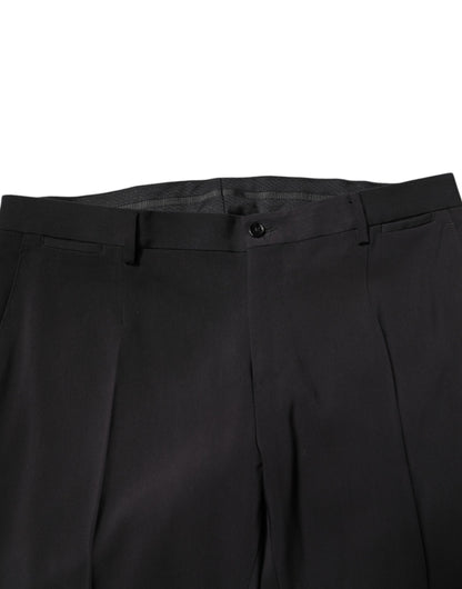 Dolce &amp; Gabbana – Schwarzer, einreihiger, zweiteiliger Anzug aus Baumwolle