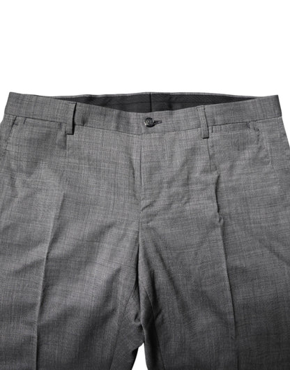 Dolce &amp; Gabbana – Einreihiger, zweiteiliger Anzug aus grauer Wolle