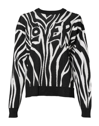 Dolce &amp; Gabbana Schwarz-Weiß-Print Damen Pullover