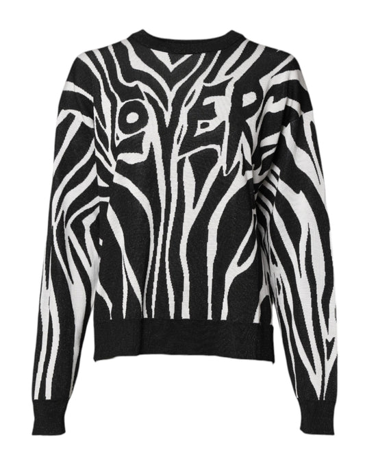 Dolce &amp; Gabbana Schwarz-Weiß-Print Damen Pullover