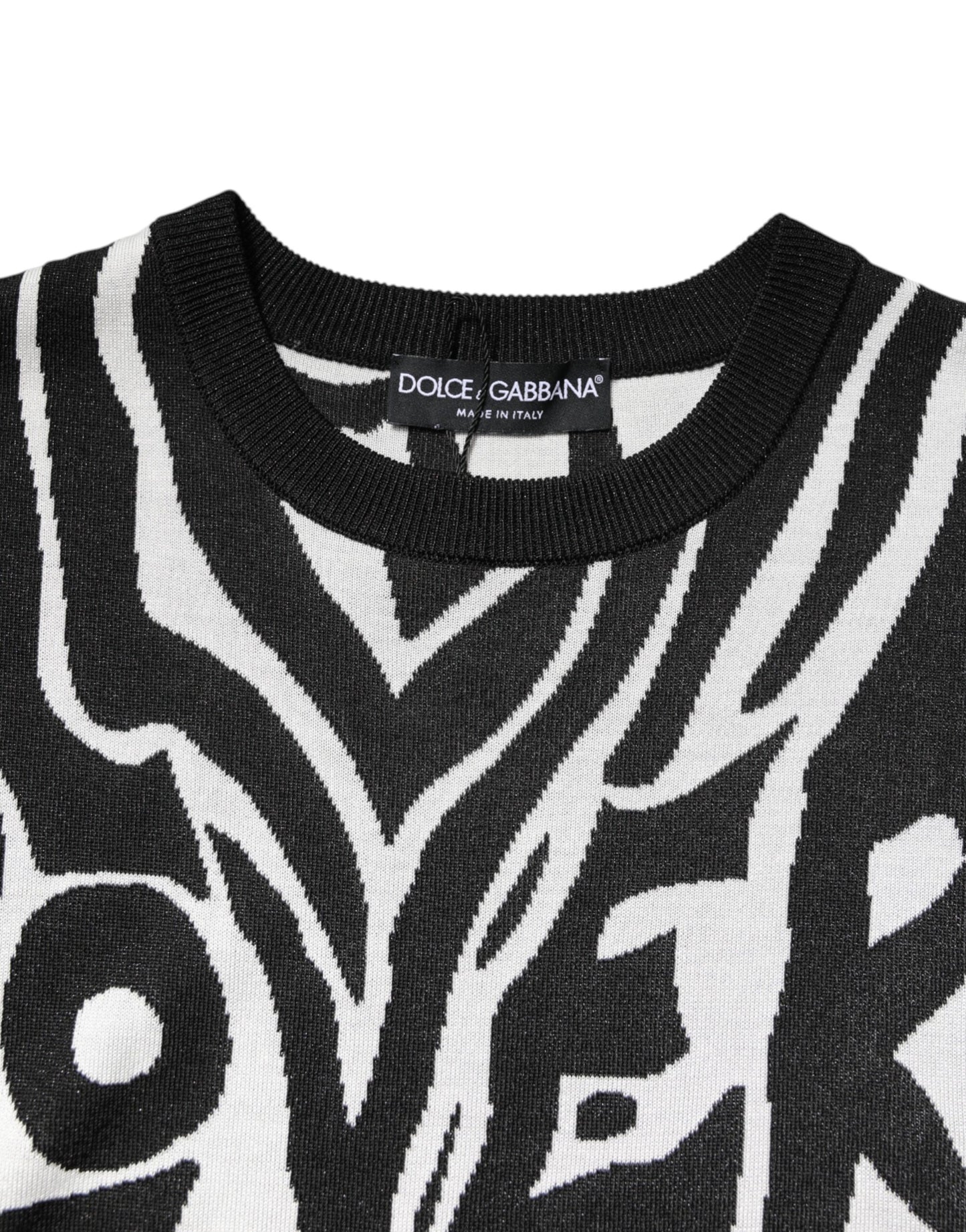 Dolce &amp; Gabbana Schwarz-Weiß-Print Damen Pullover