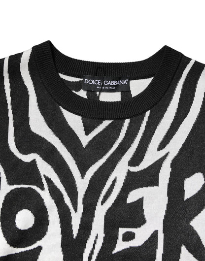 Dolce &amp; Gabbana Schwarz-Weiß-Print Damen Pullover