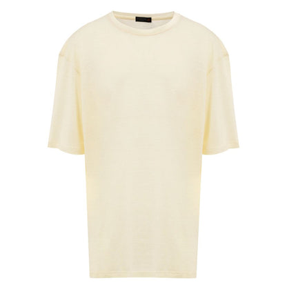 Corneliani Gelbes Leinen-T-Shirt