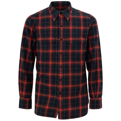 Tom Ford Hemd mit zweifarbigem Leinenmuster