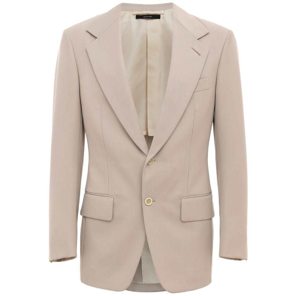 Beigefarbener Wollblazer von Tom Ford