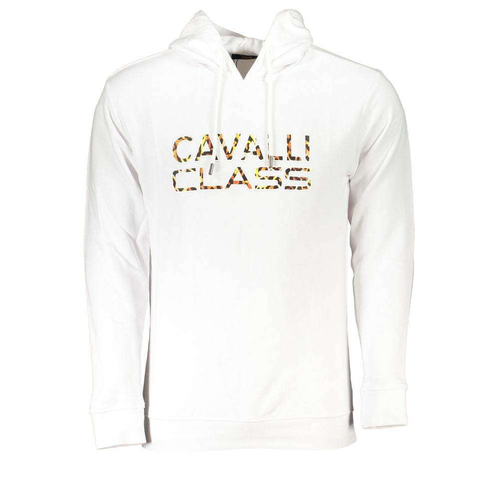 Cavalli Class Weißer Baumwollpullover für Herren