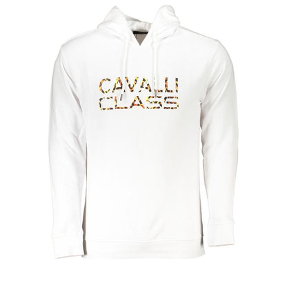 Cavalli Class Weißer Baumwollpullover für Herren