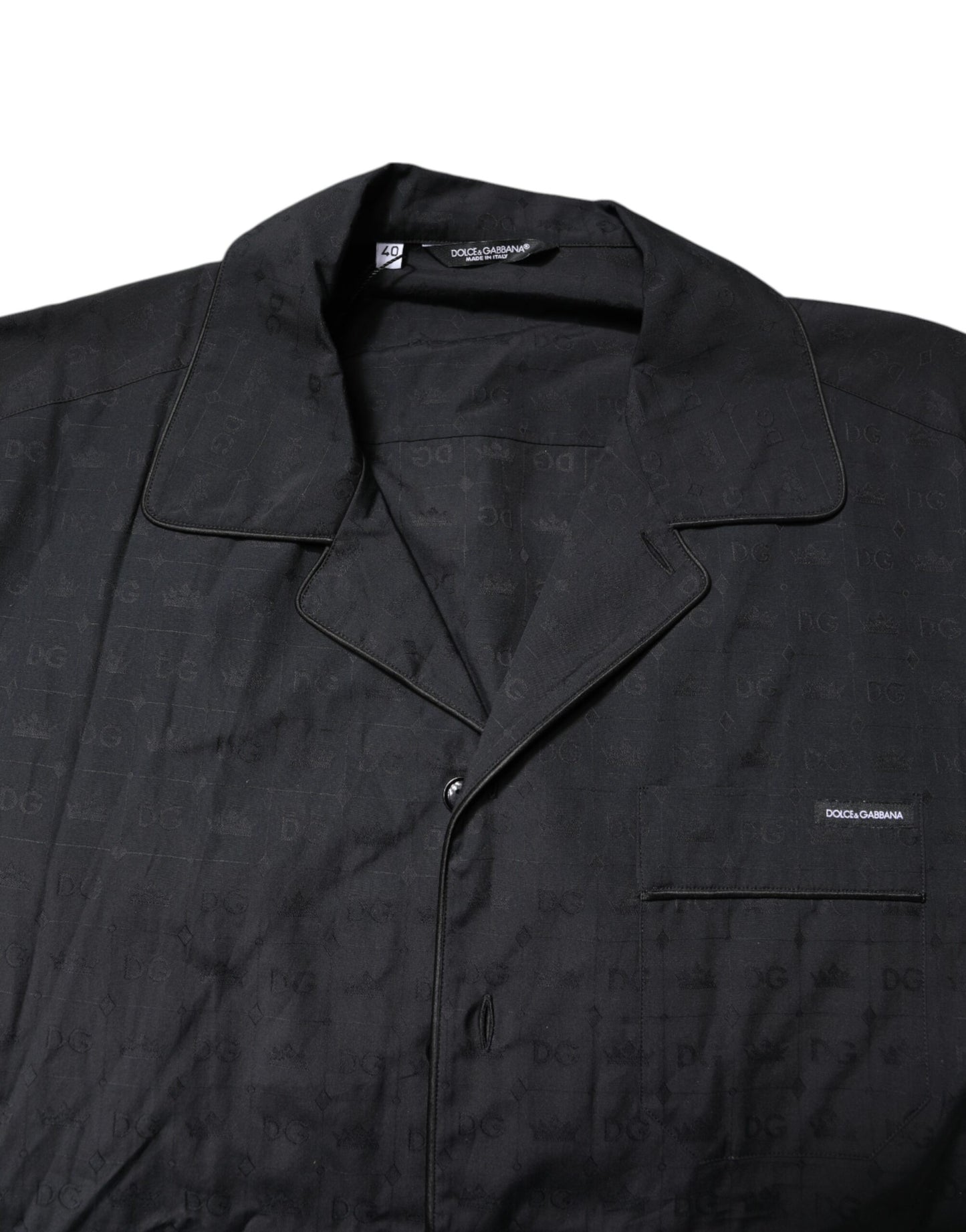 Dolce &amp; Gabbana Herren-Pyjama-Set aus schwarzer Baumwolle, Nachtwäsche