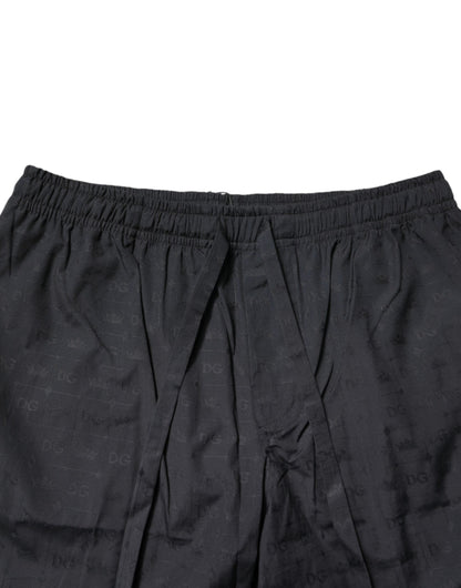 Dolce &amp; Gabbana Herren-Pyjama-Set aus schwarzer Baumwolle, Nachtwäsche