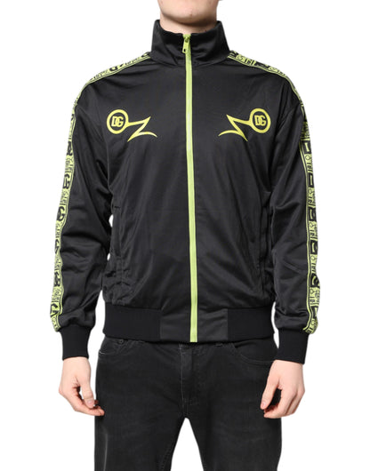 Dolce &amp; Gabbana – Schwarze Bomberjacke mit Rollkragen und Reißverschluss und Logo