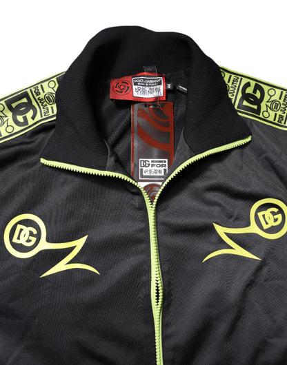 Dolce &amp; Gabbana – Schwarze Bomberjacke mit Rollkragen und Reißverschluss und Logo