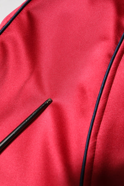 Dolce &amp; Gabbana – Bomberjacke mit durchgehendem Reißverschluss und Blumenaufnäher in Rot für Herren