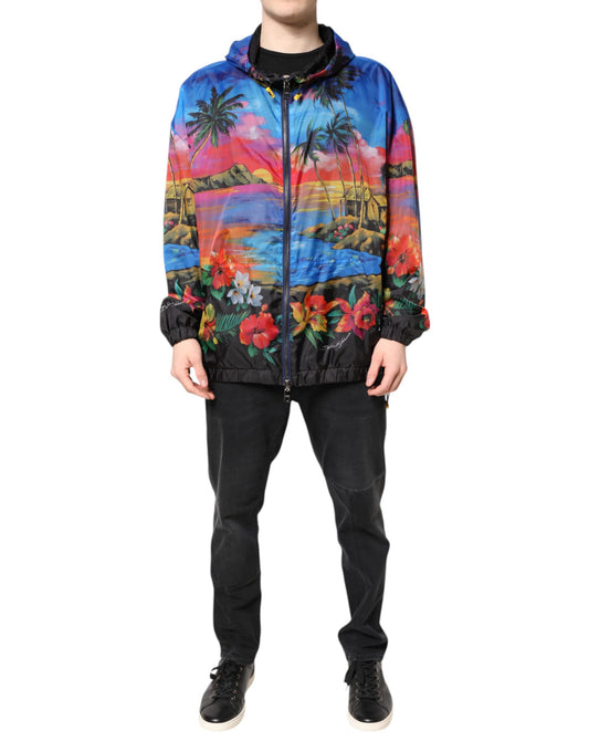 Dolce &amp; Gabbana – Windjacke mit Kapuze und mehrfarbigem Print