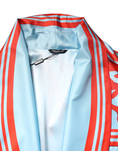 Dolce &amp; Gabbana – Wickelmantel mit blauem und rotem Korallendruck