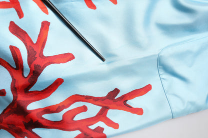 Dolce &amp; Gabbana – Wickelmantel mit blauem und rotem Korallendruck