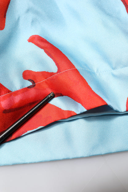 Dolce &amp; Gabbana – Wickelmantel mit blauem und rotem Korallendruck