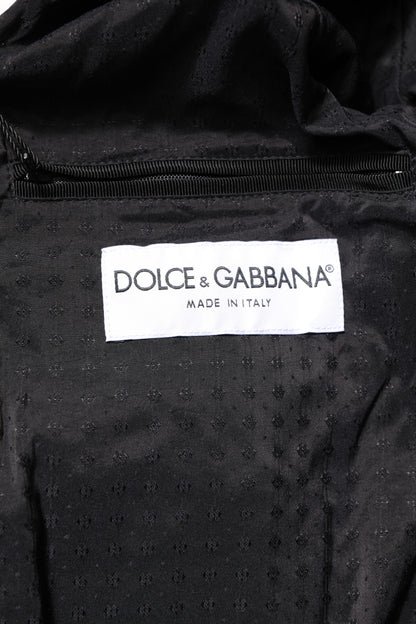 Dolce &amp; Gabbana – Bikerjacke aus schwarzem Lammleder mit durchgehendem Reißverschluss