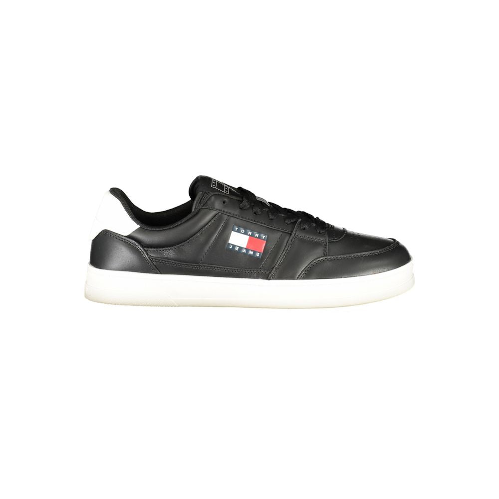 Tommy Hilfiger – Schwarze Leder-Sneaker für Herren