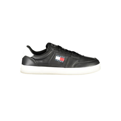 Tommy Hilfiger – Schwarze Leder-Sneaker für Herren