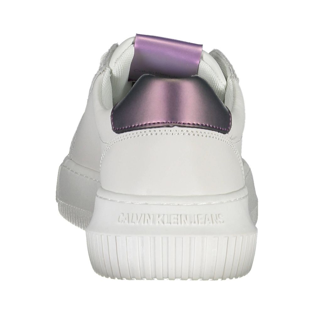 Calvin Klein Damen Sneaker aus weißem Leder
