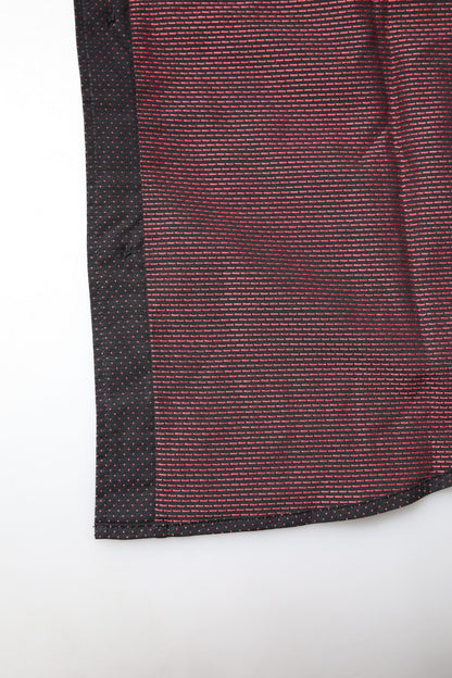 Dolce &amp; Gabbana Kastanienbraunes Jacquard-Baumwoll-GOLD-Herrenhemd