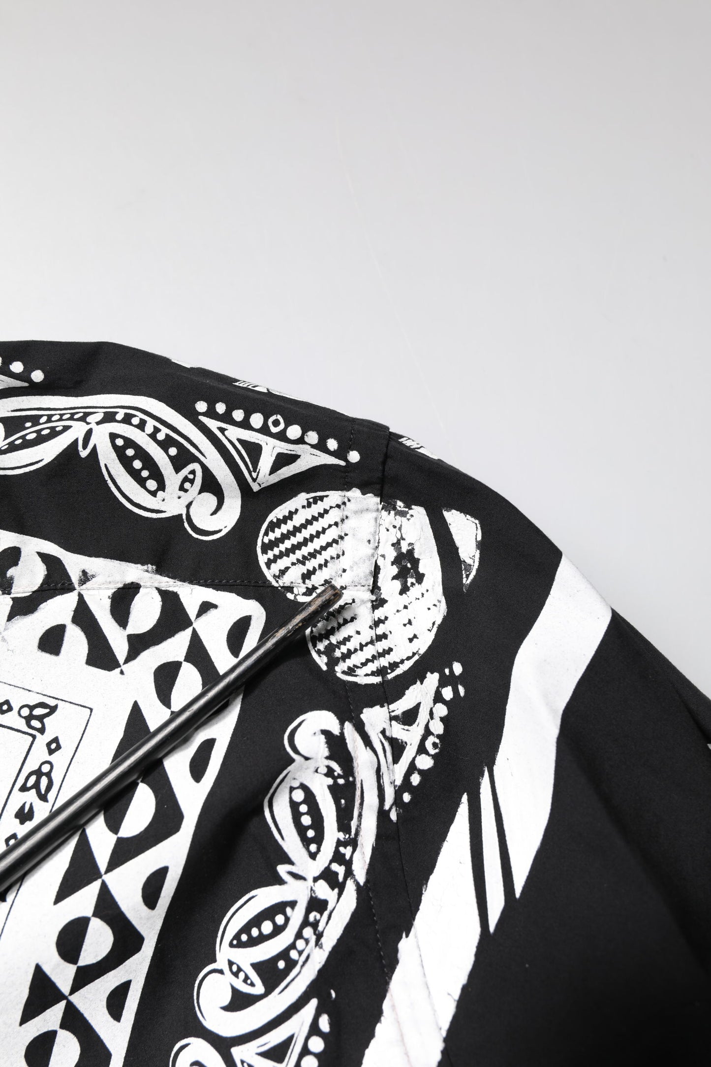 Dolce &amp; Gabbana Schwarz-Weißes Bandana MARTINI Herrenhemd