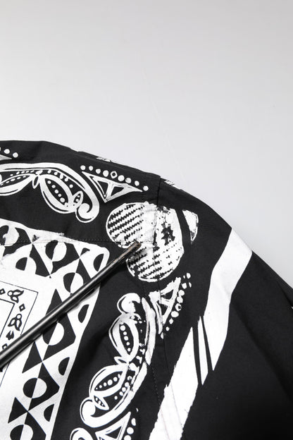 Dolce &amp; Gabbana Schwarz-Weißes Bandana MARTINI Herrenhemd