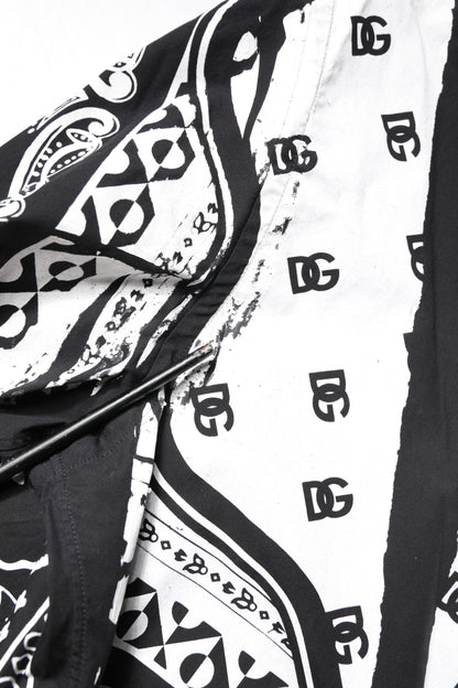 Dolce &amp; Gabbana Schwarz-Weißes Bandana MARTINI Herrenhemd