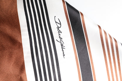 Dolce &amp; Gabbana – Mehrfarbig gestreiftes Seidenhemd mit kurzen Ärmeln