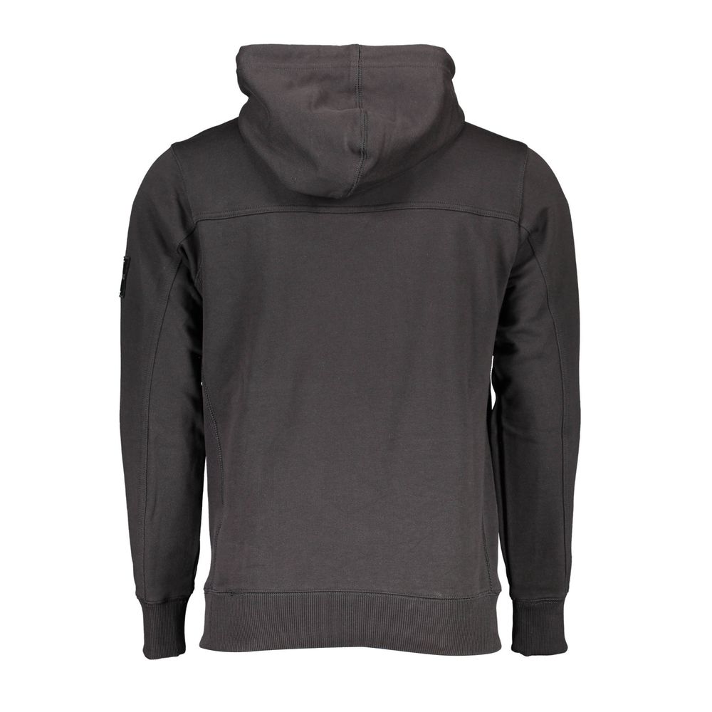 Calvin Klein Schwarzer Herrenpullover aus Baumwolle mit Mitteltasche und Kapuze