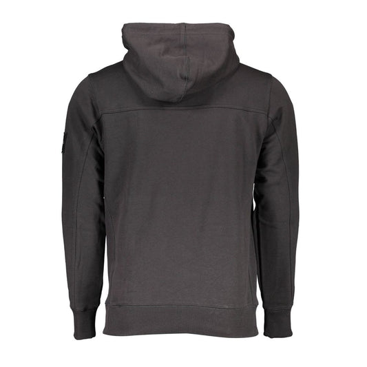Calvin Klein Schwarzer Herrenpullover aus Baumwolle mit Mitteltasche und Kapuze