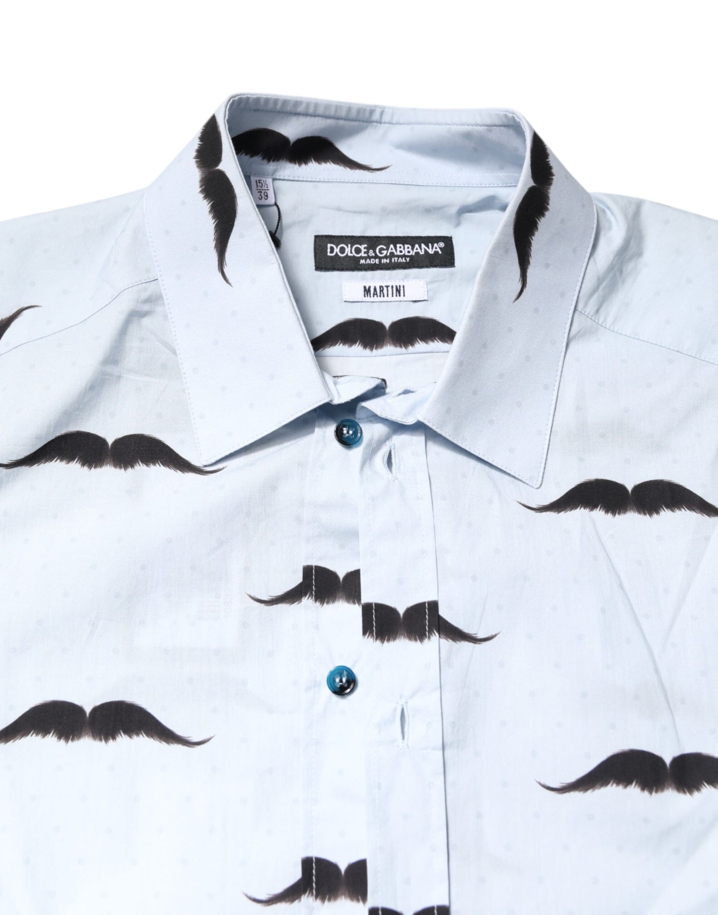 Dolce &amp; Gabbana Hellblaues MARTINI-Hemd aus Baumwolle