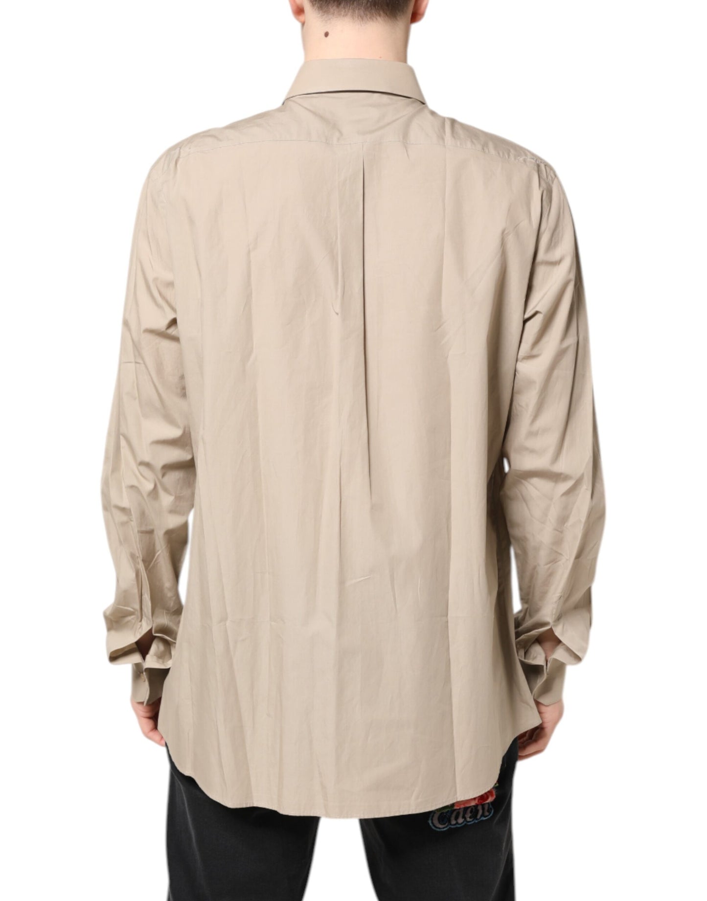 Dolce &amp; Gabbana Beige Pin Up Print MARTINI Herren Freizeithemd