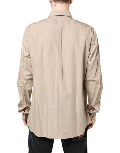 Dolce &amp; Gabbana Beige Pin Up Print MARTINI Herren Freizeithemd