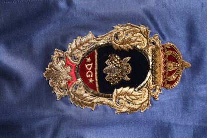 Dolce &amp; Gabbana – Blauer Bomberpullover mit Logo-Patch aus Nylon für Herren