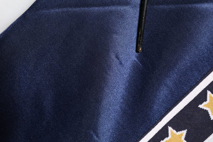 Dolce &amp; Gabbana – Blauer Bomberpullover mit Logo-Patch aus Nylon für Herren