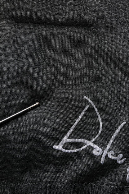 Dolce &amp; Gabbana – Schwarzer Strickpullover mit Rundhalsausschnitt und Logo