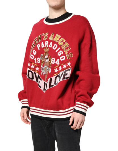 Dolce &amp; Gabbana Roter Pailletten-Strickpullover
