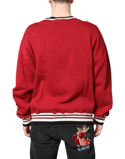 Dolce &amp; Gabbana Roter Pailletten-Strickpullover