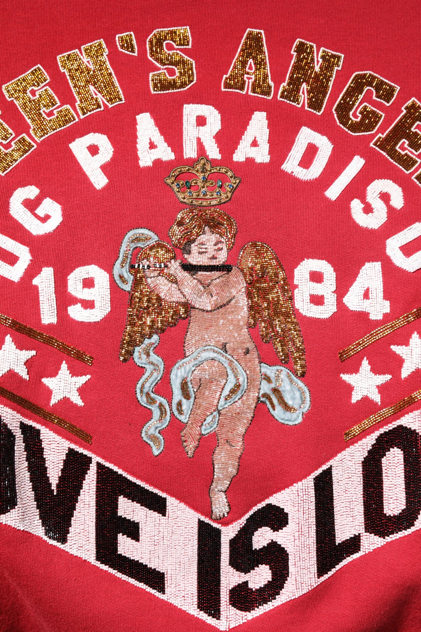 Dolce &amp; Gabbana Roter Pailletten-Strickpullover